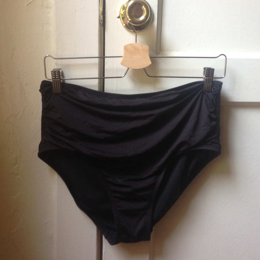 Merona High Waisted Black Bikini Bottom Retro